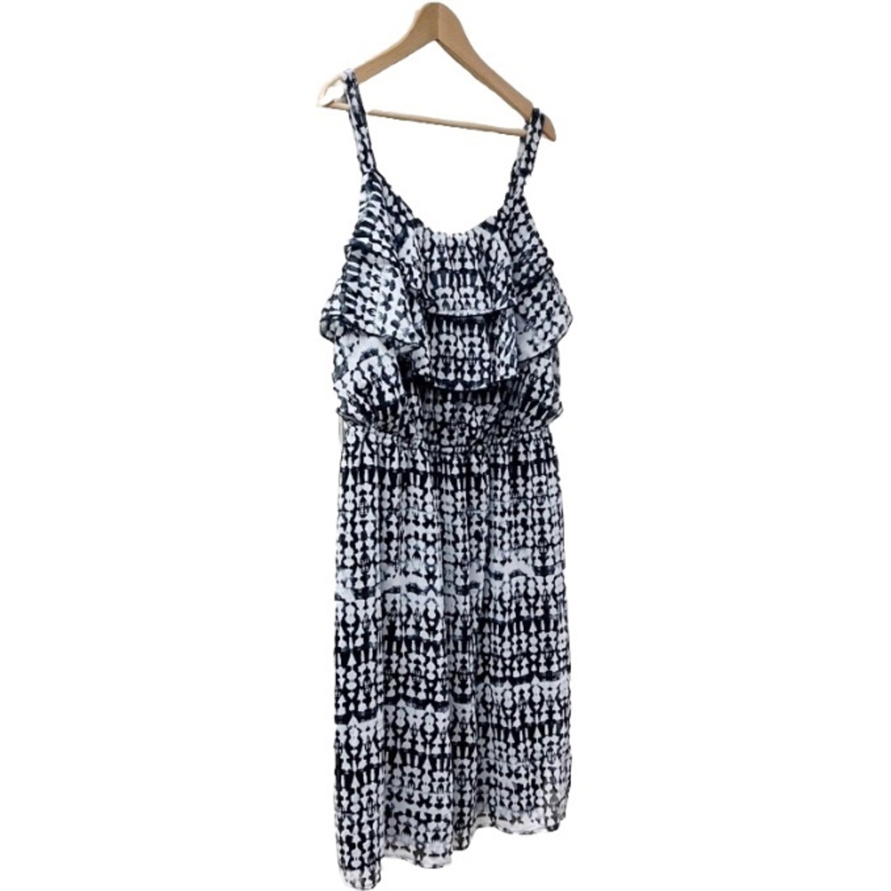 FADED GLORY Vintage Sun Dress 3X (22W-24W) Chiffon Ruffle Adjustable Strap NEW - Picture 7 of 9